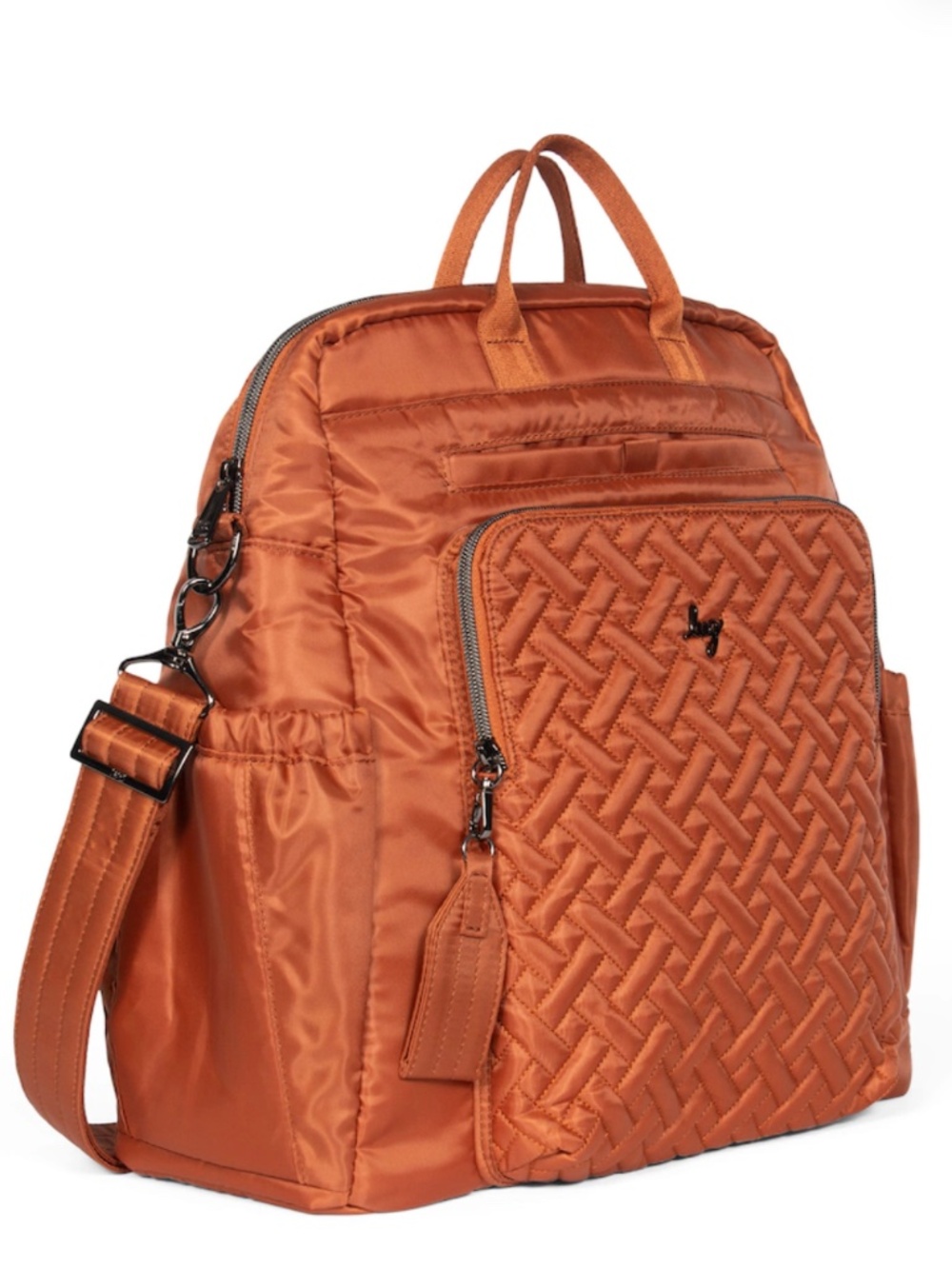 NWT LUG Sonata Convertible Tote Bag Quilted Backpack Copper Brown